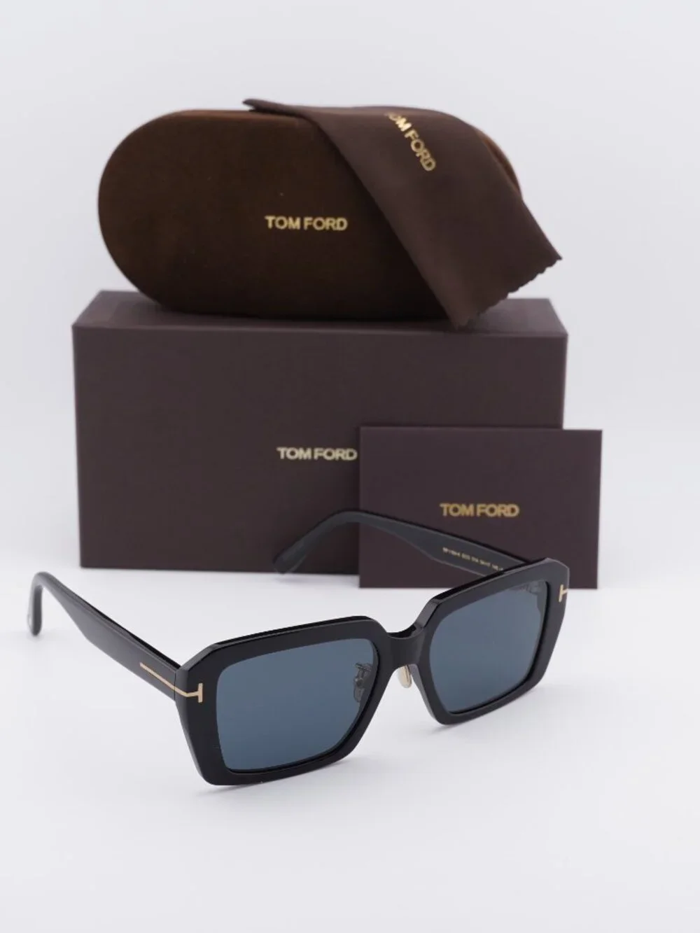 Tom Ford FT1164-K 01A Square Sunglasses - Shiny Black/Smoke